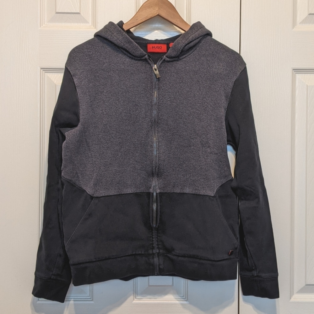EUC Hugo Boss cotton zip-up sweater